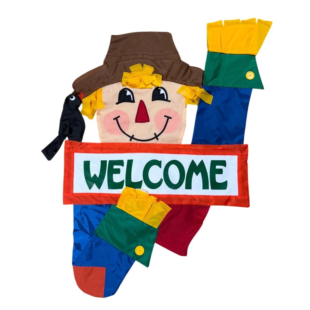 Windsport Scarecrow Welcome Windsock Fall Harvest Outdoor Decor 43 Inch